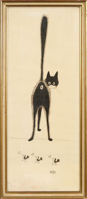 Albert Dubout (1905-1976) Le Chat Encre sur papier 43 x 17 c…