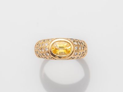 Bague en saphir jaune et diamant