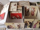 a lot of cards in a box on a table