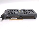 a close up of a video card on a white surface