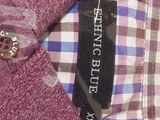 purple and white checkered shirt with a button down collar