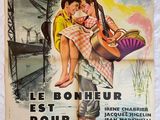 une vieille affiche de cinéma représentant un homme portant une femme sur son dos