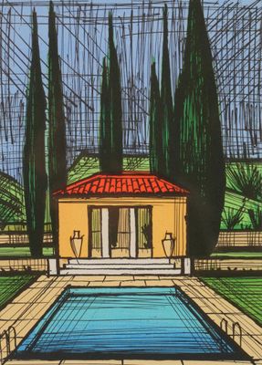 Bernard BUFFET (1928 - 1999). La piscine de la Baume.
