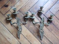 PAIRE D'APPLIQUES à trois bras de lumière de style rocaille. (photo 5)
