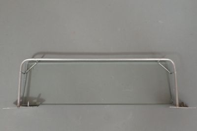 Etagère murale en aluminium et plateau en verre biseauté.