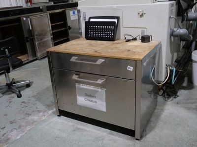 1 Meuble DE Rangement Inox 2 Tiroirs 90 X 60 H72