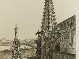 an image of a drawing of a view of a city from the top of a building