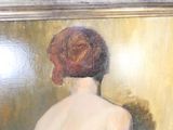 a painting of a woman with a red hair