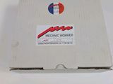 an open box of pizza sitting on top of a white table