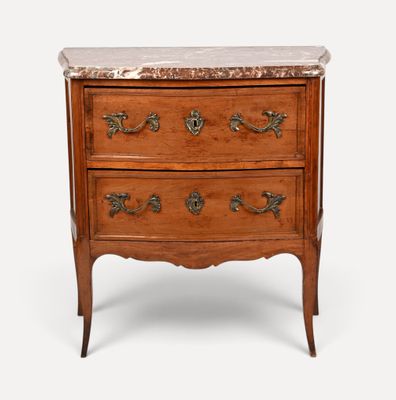 commode ancienne en bois avec dessus en marbre