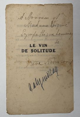 an old piece of paper with writing on it that says le vin de solitude