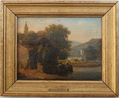 JEAN-VICTOR BERTIN (1767-1842) Scène animée devant la ferme,…