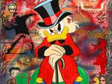 an image of a painting of a cartoon character with a top hat and cane