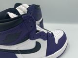 nike air jordan 1 mid court purple / white / black
