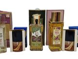 many different types of perfume bottles in this picture