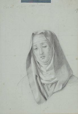 COLAS Alphonse, 1818-1887, Vierge de douleur, mine de plomb … - Photo 1