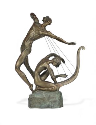 MISHA FRID (1938) Joueur de harpe et sa muse