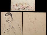 two drawings of a man and a woman are on a piece of paper