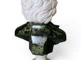 marble bust of a man with white hair on a white base