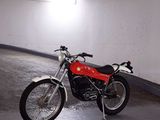 a motorcycle that is parked in a parking garage