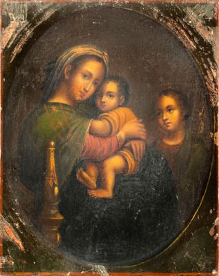 an image of a painting of a woman holding a child