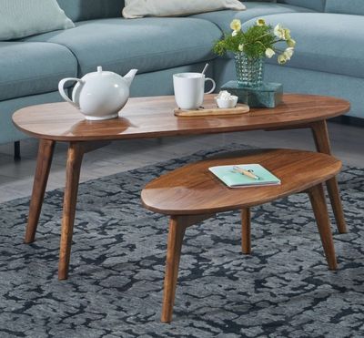 Lot de 2 tables basses en sheesham massif, Dimensions hors-t…