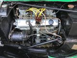 a picture of a car engine in the back of a car