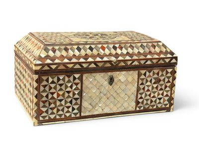 mother of pearl inlaid box, india, late 19th century
