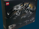lego batman batmobile set in a box on a blue background