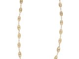 a gold necklace with a chain that has been linked to a circle