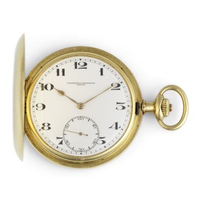 an image of a pocket watch with a gold case and roman numerals on the face