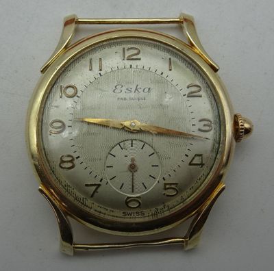 Montre d'homme en or. ESKA. Suisse.