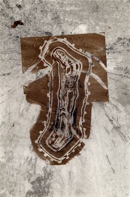 a piece of paper with a drawing of a woman on it