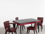 an image of a dining table with four chairs and a glass top