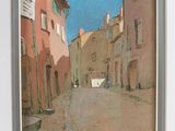 une image représentant un tableau d'une rue dans une petite ville
