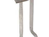 pair of two metal stands with a square top on a white background