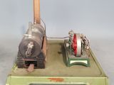 a small model of a steam engine on a table