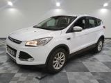 the white ford kuga is parked in a large room