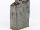 an old metal canister with a handle on a white background