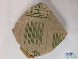 a brown paper bag with a green logo on it