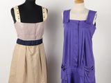 two dresses on a mannequin stand next to a dress on a mannequin stand