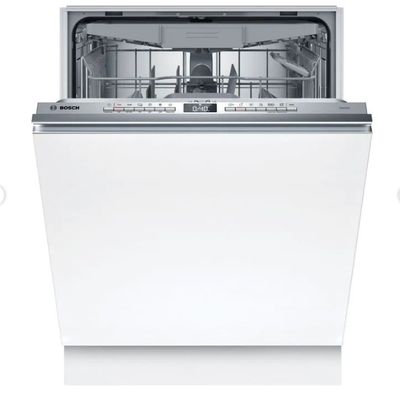 a white dishwasher with the door open on a white background