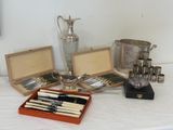 a table with silverware and silverware on it