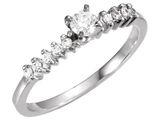 Bague de fiançailles en or blanc 14 carats sertie d'un diamant de 1/3 carat