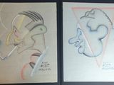 deux dessins représentant un homme et une femme sur la même page