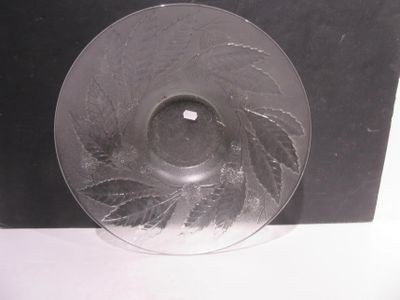 une plaque de verre posée sur une table, sur laquelle se trouve une feuille