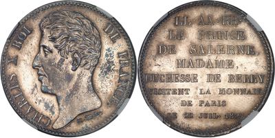 a close up of a coin on a white surface