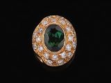 Bague en tourmaline verte et diamant