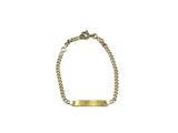 Gros plan sur un bracelet en or orné d'une barre