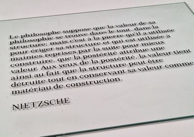 Joseph KOSUTH (né en 1945) Mémoire de la liberté (1991)